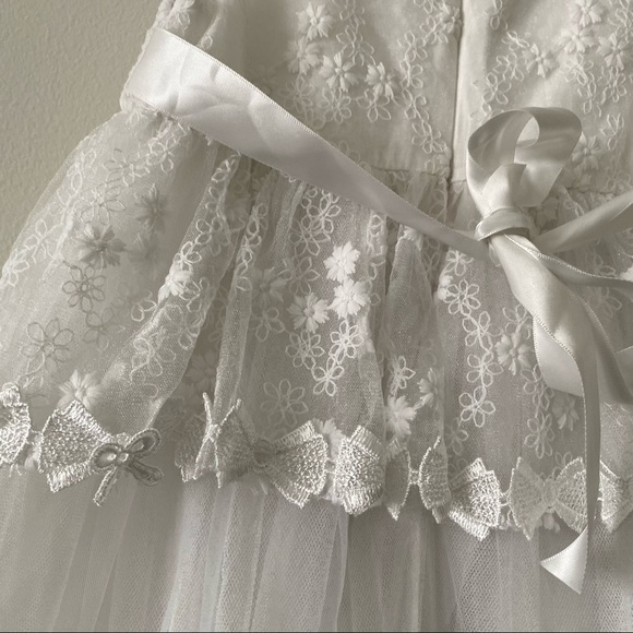 Jazz Style Size 13 Lace White Holiday Special Occasion Formal Flower Girl Dress - Picture 7 of 9